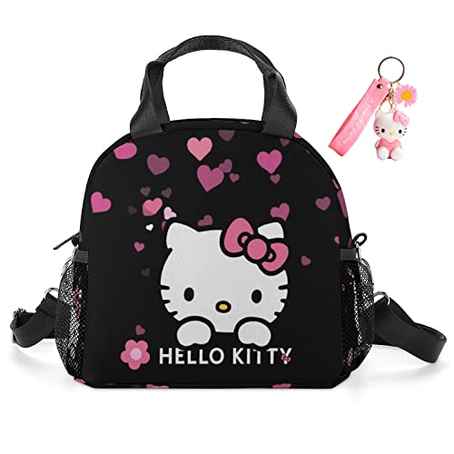 Black Lunch Box For Women Cartoon Cute Lunch Bags Insulated Lunch Tote Bag Thermal Cooler Bag For Work Outdoor #TOP2