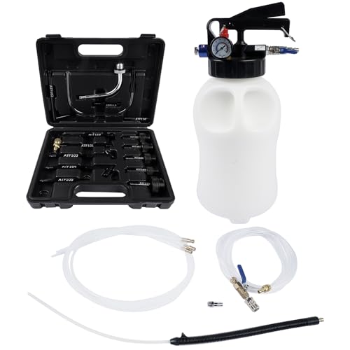 Hopzty 6L Outil de Remplissage d'huile de Boîte de Vitesses avec 15 adaptateurs Kit, Remplissage d'huile de Transmission pour Voiture Véhicule