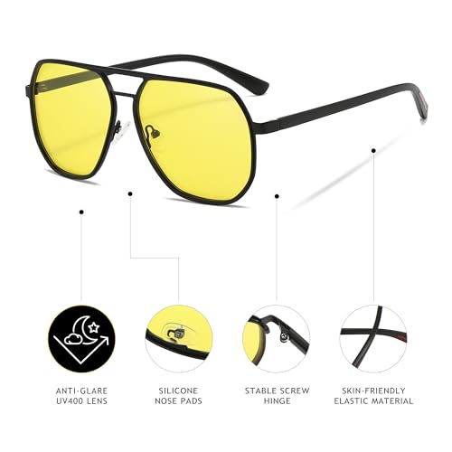 Image of SUNGAIT Polygon Aviator Sunglasses for Men Polarized Trendy Square Sun Glasses Retro Pilot Shades UV Protection