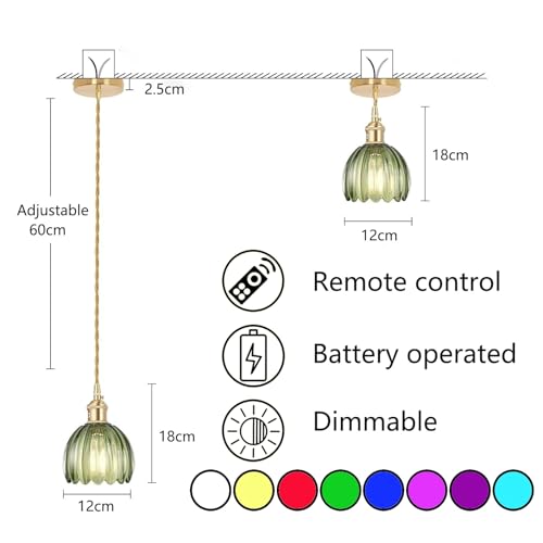 Lámpara colgante LED recargable sin cables con control remoto ajustable 2