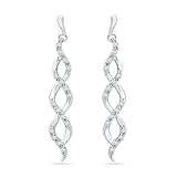 DGOLD Sterling Silver Round Diamond Fashion Earrings (1/5 Cttw)