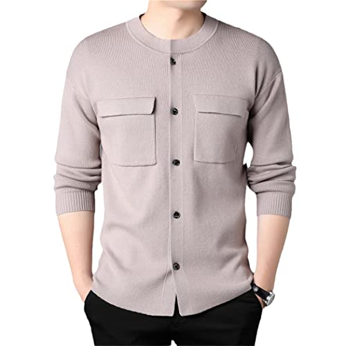 Cardigan épais homme Haitpant chaud en maille kaki taille S avec grande poche