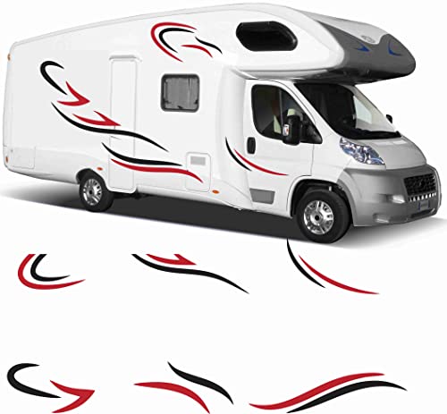 Stick-up Adesivi Camper Grafica in Vinile Adesivi Decalcomanie Set Camper Van RV Caravan Motorhome roulotte x 24 Adesivi Kit Completo di Adesivi per Camper e roulotte(Colori Come da Foto)