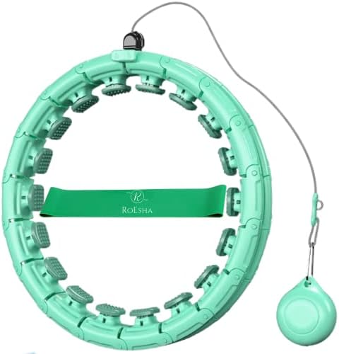 Smart Weighted Infinity Hula Hoop for Adults Weight Loss with 24 Detachable Knots, Workout Resistance Band, Fitness Massage Abdomen Exerciser, Waist Trainer with Auto Spinning Ball