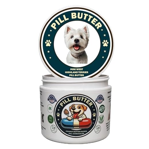 Mini West Highland Terrier Dog Treats to Wrap Pills (+100 Breeds) Jar of Non-Sticky Moldable Paste Made of Real Human Grade Dog Peanut Butter Treat, Food or Gift to Hide Dogs Pills (60 Servings)