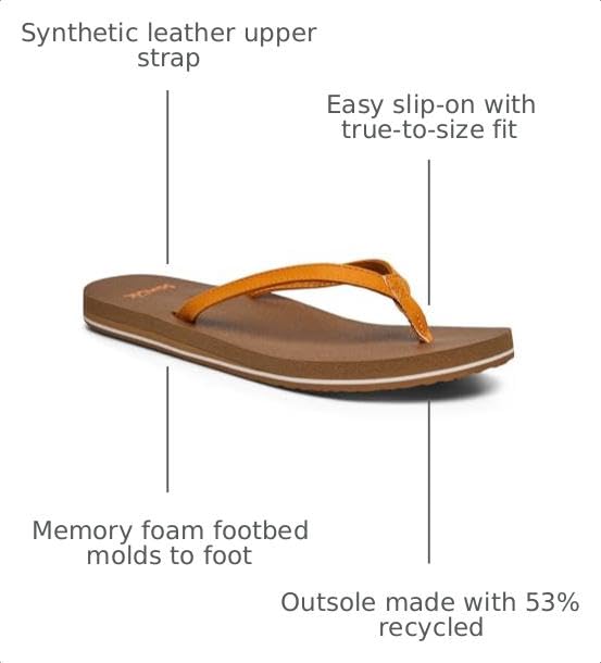 Image of Sanuk Yoga Joy Womens Flip Flops | Yoga Mat Footbed | Sandals for Women | Womens Yoga Sandals | Women's Beach Sandals