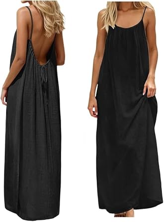 Backless Cami Dress,22 Colors House Dress Backless Dress, Cami Lounge Dress House Dress Open Back Dress for Casual
