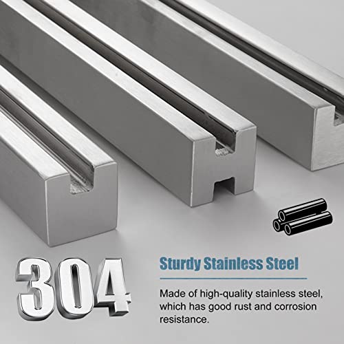 Pasamanos de acero inoxidable resistente con soportes para paneles de vidrio de 10 mm 6