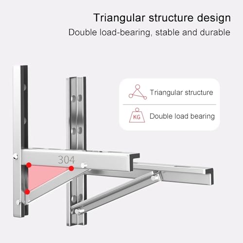 Support mural extérieur en acier inoxydable 304 robuste pour climatisation mini-split - 5