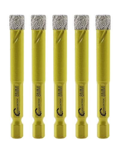 Foret Diamant Sec Set - 5 pièces 8mm SANLEETEK Trépan Diamant avec Queue à Changement...