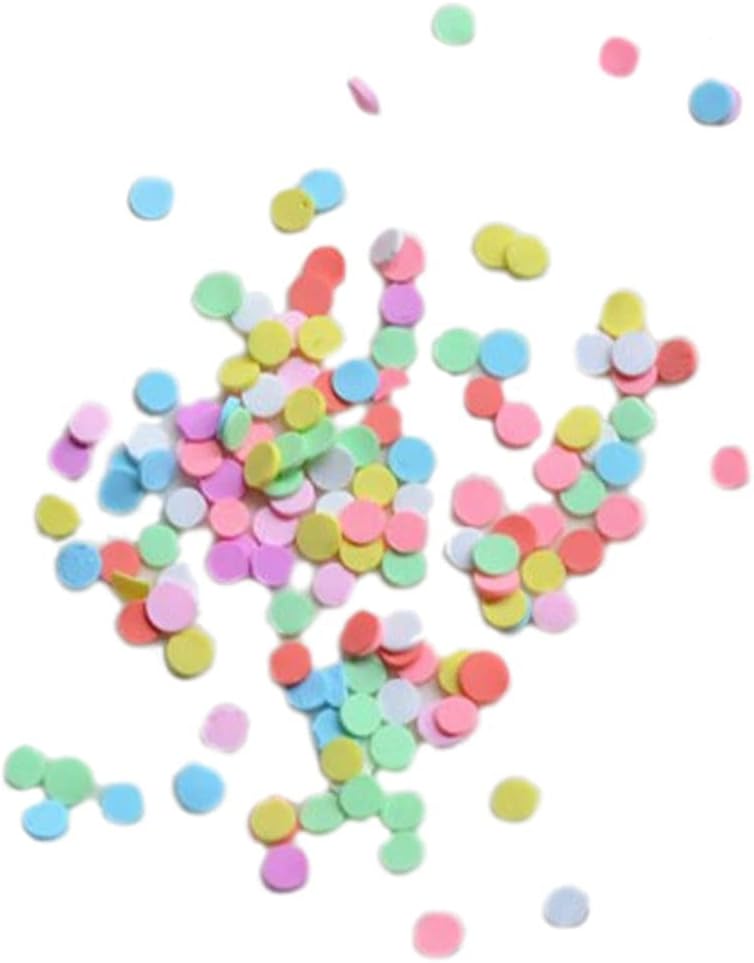 Colorful Polymer Clay Fake Candy Sprinkles DIY Nail Art Beauty Phone Decoration 100g/500g - Round Solid 100g