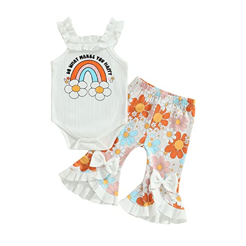 Image of Thorn Tree Newborn Baby Girls Clothes Cotton Suit Cute Baby Kid Infant Romper Play Wear Summer Rainbow Outfits