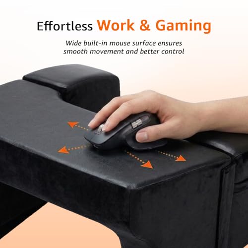 Image of amazon basics Lap Desk Pillow with Adjustable Height & Soft Armrest | Laptop Support for Work from Home, Reading & Gaming | Comfortable Use on Bed, Sofa & Floor | Black