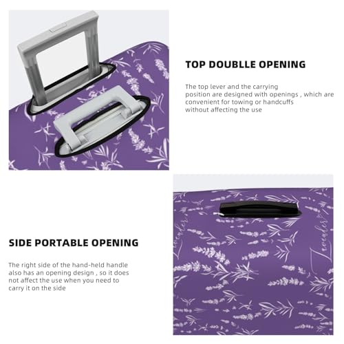 Travel Luggage Covers - Lavender Flowers Purple White Elasticity Suitcase Covers Protector for Luggage 18-32 Inch4