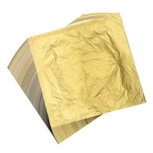 100 Blatt 16 x 16 cm blattgold blattsilber Imitation Blattgold zum Basteln Schlagmetall Kunstprojekt versilbern…