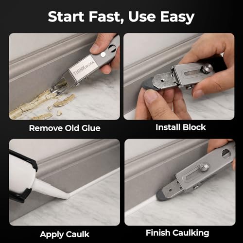 6 in 1 Silicone Caulking Tool Kit, Stainless Steel Caulk Remover Tool by THINKWORK - Used condition - Image 6