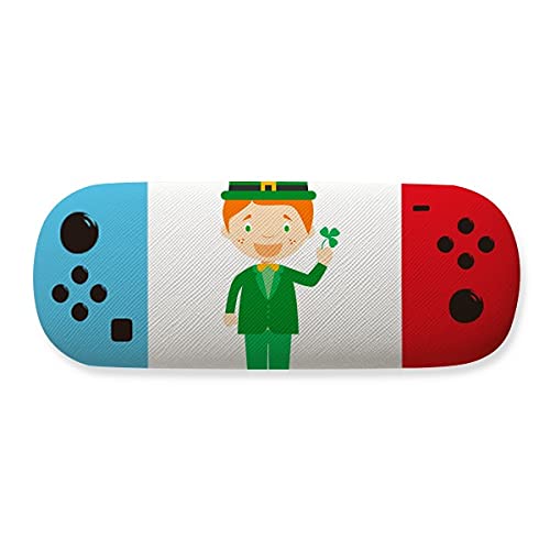 Étui de rangement pour lunettes motif dessin animé Irlande Green Suit en tissu