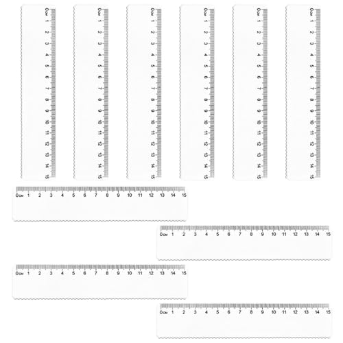 KUAIDHFK 定規 15cm 10本 透明 プラスチック製 目盛り付き 工作 測定 教材 授業 計測 勉強 学習 製図用 事務用品 学習用具 学生 小学生 子供 教師 家庭 文房具 教室 オフィス用の商品画像（Amazon）
