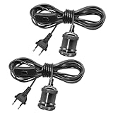 2 Piezas E27 Portalámparas cable con interruptor y enchufe cable, Juego de portalámparas con interruptor Aplicable a Lámpara Creativa