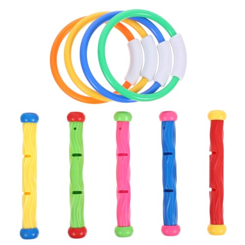 KONTONTY 9 Piezas Juego De Buceo Nadar Agua Juguetes para Piscina Juguete De Baño De Cuerda Parque Acuático Inflable Piscina Inflable Bucear Inflables De Piscina Exterior El Plastico