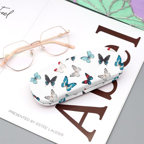 Image of Eyeglasses Case Hard Shell Protective Case for Glasses Eyeglass Box with Cleaning Cloth for Girls Women Cute Aesthetic