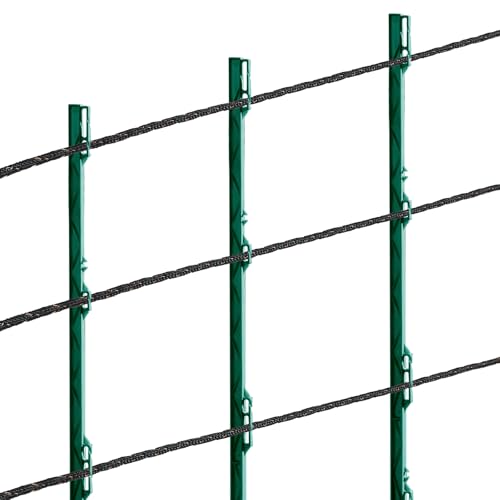 VEVOR Elektrozaundraht, 1000 Fuß, 305 m, tragbarer Polydraht, 1/4 Zoll Durchmesser, 2 Kupferlitzen für zuverlässige Leitfähigkeit und Rostbeständigkeit, Zaunseil für Pferde, Rinder, Vieh