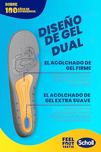 Miniatura 6 de Plantillas De Trabajo Scholl Gelactiv Para Zapatos De Trabajo En Tallas 40-46,5, Para Pies Muy Estresados, 1 Par De Suelas De Gel, Negro Naranja Azul