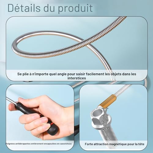 KAIYAYA 3 Pcs Aimant Telescopique,Magnétiques Télescopiques,60CM Outil de Ramassage Magnétique Flexible Tige Récupérateur Aimantée pour Ramasser de Petites Pièces,Objets Métalliques(1.5 LB 3 LB 5 LB) – vue 4