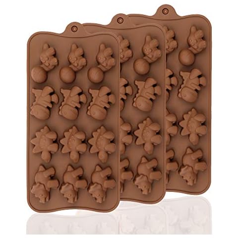 BREEZO 3PCS Dinosaur Silicone Chocolate Moulds Cover