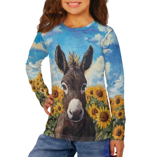 Image of Uourmeti Girls Graphic Tees Long Sleeve T Shirts for Teens Casual Tshirts Junior Sportswear Fall Tops