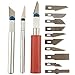 Set di Coltelli di Precisione, Coltello di Precisione per Opere d'arte, Ttaglierina per Sculture Aartigianali, Coltello Tagliacarte, set da 13 pezzi, Acciaio/Plastica di Qualità