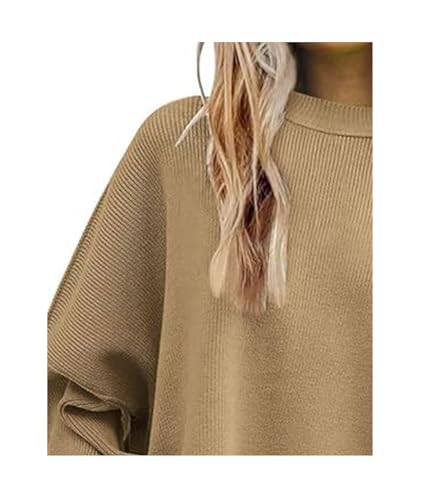 Image of SEMATOMALA Women's Oversized Plain Batwing Sweaters Fall Winter Crewneck Trendy Pullover Knit Jumper Tops
