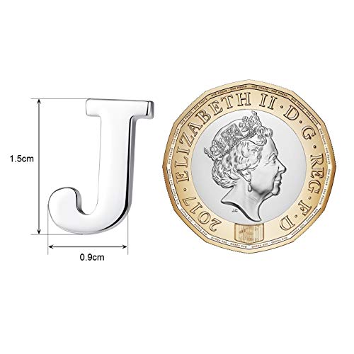 Image of HONEY BEAR Initial Alphabet Letter Lapel Pins Collar Badge Brooches for Mens /Womens Shirt Dress Decoration Silver