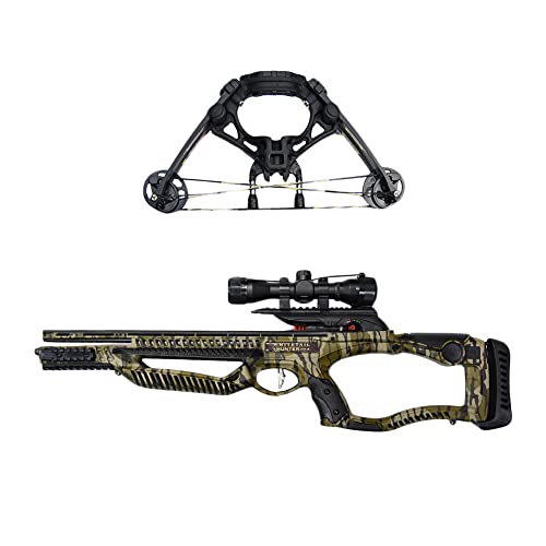 BARNETT Whitetail Hunter STR Crossbow, MossyOak Bottomland, Standard 4x32 Scope with 5PK Headhunter 22