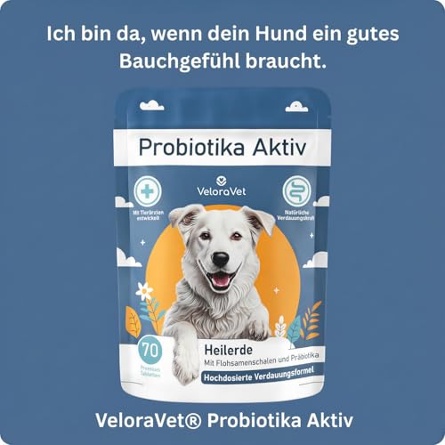 VeloraVet Probiotika Hund, Magen Darmsanierung, Darmkur für Hunde-Darmflora