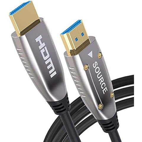 Iseebiz HDMI Fiber Optic Cable 50FT, HDMI 2.0 4K@60Hz AOC Cable, HDCP2.2 18Gbps Support 3D ARC HDR10 4:4:4 4:2:2 4:2:0 DTS, One-Way Work, for Blu-ray Player, HDTV, PS4, Xbox 360, Nintendo Switch etc. Cover