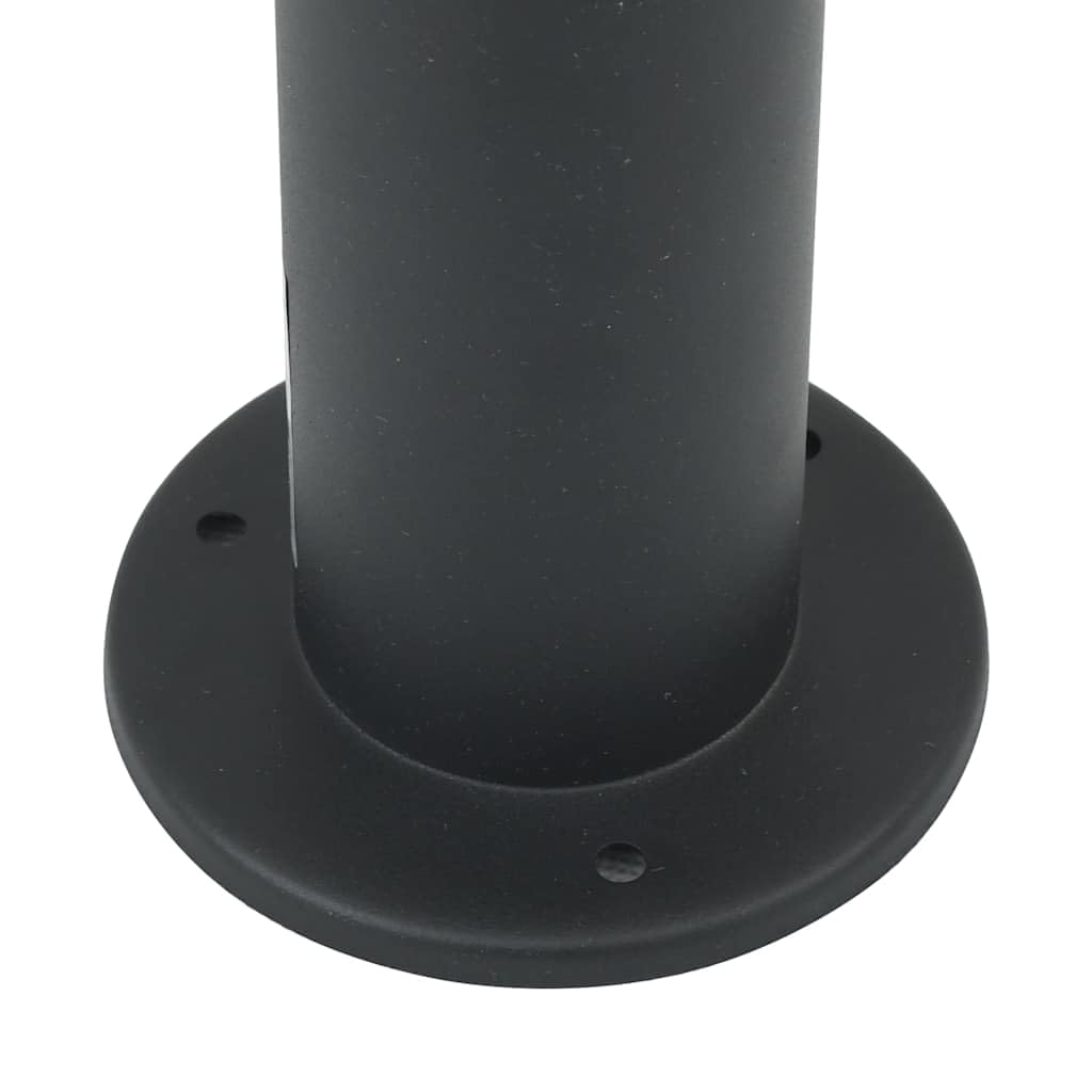 Lámpara de bolardo de acero inoxidable de 120 cm, color negro, con detector de movimiento PIR y enchufe integrado, protección IP44 para jardín, terraza, iluminación de camino, pantalla