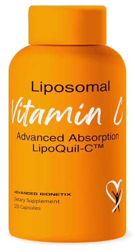Advanced Bionetix Liposomal Vitamin C Supplement | LipoQuil-C™ Enhanced Absorption Technology | 120 Capsules 1000mg High Dose Fat Soluble Vita C | Immune Support Collagen Support