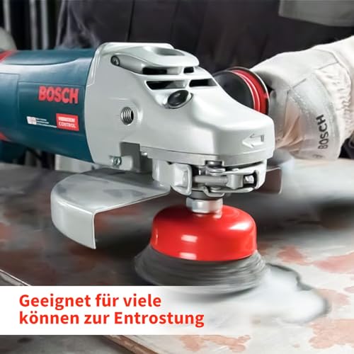 Lomhyve Drahtbürste für Winkelschleifer, Winkelschleifer Zubehör, Durchmesser 115mm und 125mm, Mit M14 Modelle für Bohrmaschine Polier, Schleifen, Entrosten, Entgraten (6)