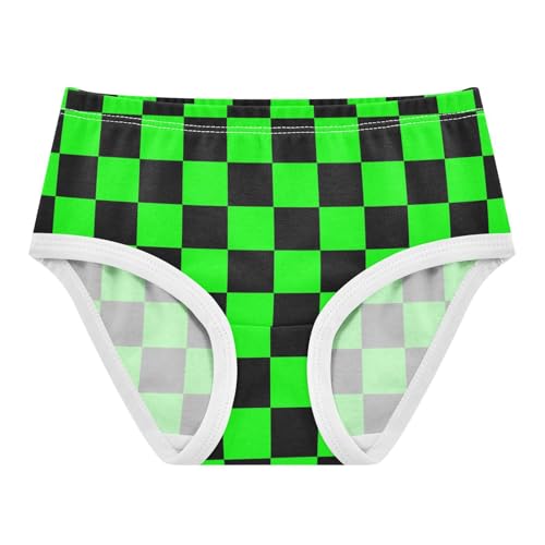 Green and Black Buffalo Checkered Toddler Girls's Underwear 2T