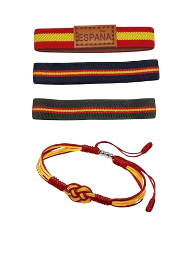 Pulsera España Hombre y Mujer-Pulsera Bandera de España-Pulsera elástica y...