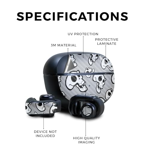 Image of Carbon Fiber Skin Compatible with Bose Ultra Open Earbuds - Laughing Skulls - Premium 3M Vinyl Protective Wrap Decal Cover - Easy to Apply | Crafted in The USA by MightySkins