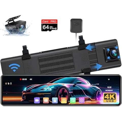 Jelkuz 2024 12" 4K Rear View Mirror Camera Cover