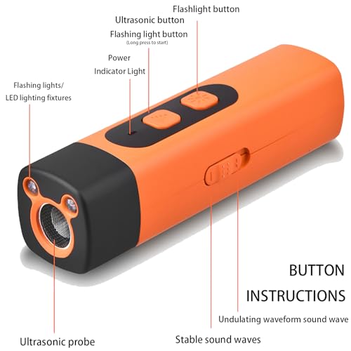 YOUYIKE Anti Bell Gerät Hunde, Ultraschall Hundeabwehr, Wiederaufladbar mit LED-Taschenlampe, 3 Frequenzen Stufen für sofortige Wirkung gegen Bellen, für Hundetypen, Innen & Außen