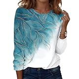 Vetement Femme Automne, Tunique Femme Grande Taille Pull Chic et Elegant Haut Sexy Liquette Été Top Blanc Hiver Col V Tee Turquoise M