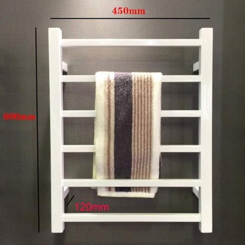 Towel Warmer Heated Towel Warmer Stainless Steel Towel Rack Towel Drying Rack Wall Mounted Hot Towel Rack(White)