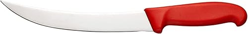 Cuchillo rojo para romper y carnicero de 8 pulgadas curvado hoja afilada de afeitar - Importaciones de cubiertos Cozzini