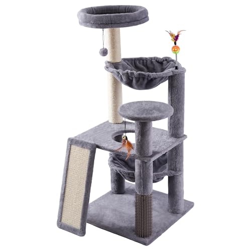 Torre rascador para gatos interior gris 36.22 in miniatura 2