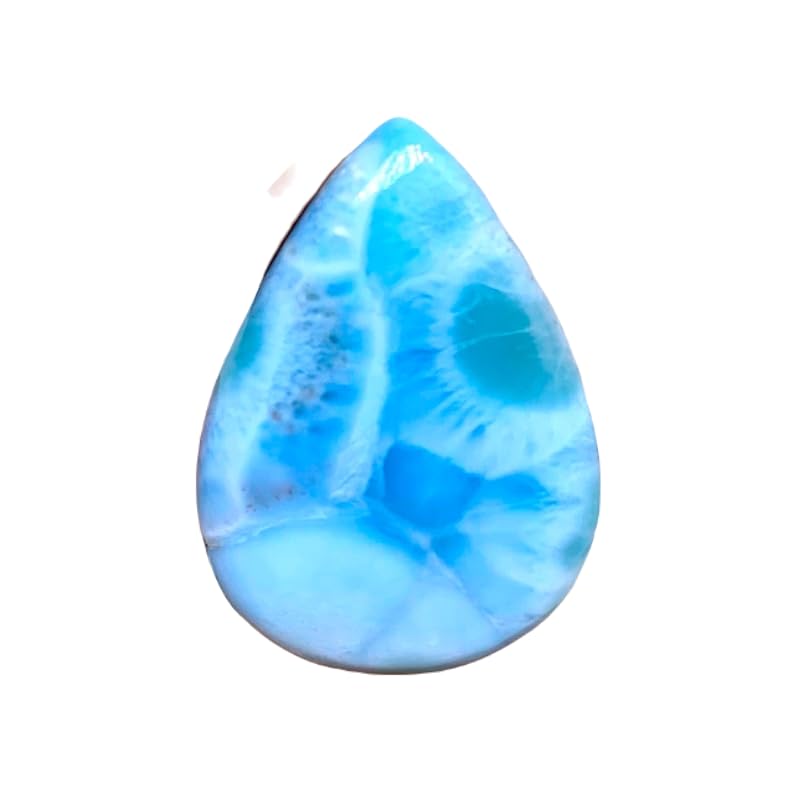 Larimar naturel taillé en poire d'exception 41x29mm pour la haute joaillerie GH_NAT_07084