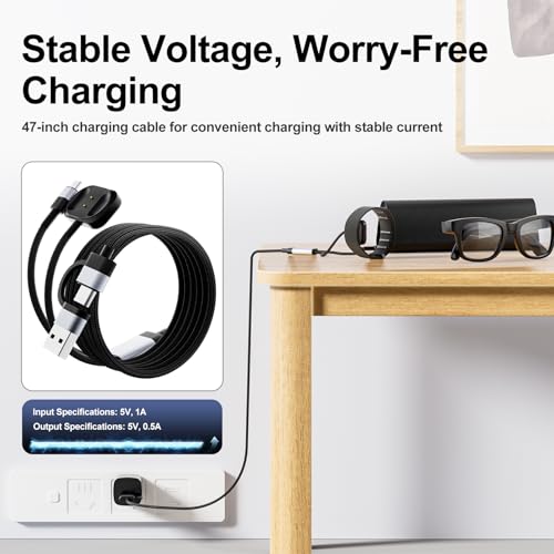 Image of Magnetic Charger for Meta Ray-Ban Display Glasses, TanReginal 2-in-1 Accessories for Meta Ray-Ban Display & Neural Band, Fast Snap-On Magnetic Charging Cable with Overvoltage /Overheat Protection